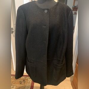Talbots Black Pea Coat Style Blazer